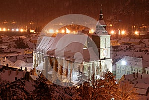 Black church, Brasov, night view.