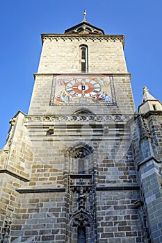 Černý kostel starý hodiny věž 