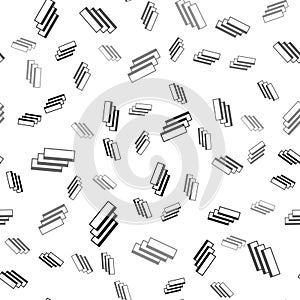 Black Cigarette rolling papers pack icon isolated seamless pattern on white background. Vector