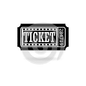 Black Cinema ticket icon or logo isolated on white background