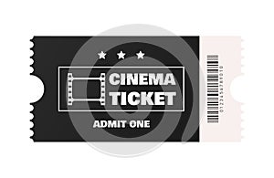 Black cinema ticket isolated on white. Vector