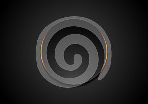 Black circle with orange glowing light abstract background