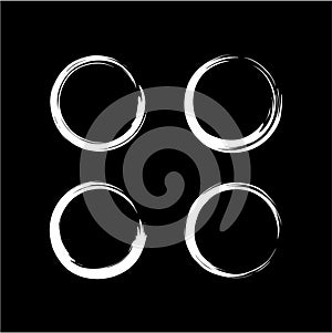 Black Circle Zen, Enzo, Power, Purity Set Vector Illustration