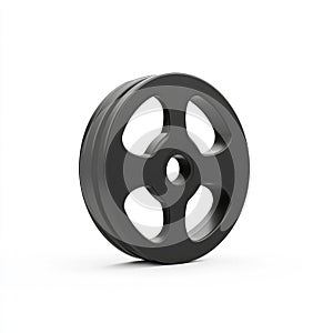 Black Weight Plate for Fitness Exercise and Gym Workout photo