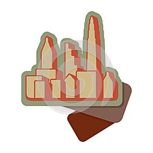 Black cities silhouette icon