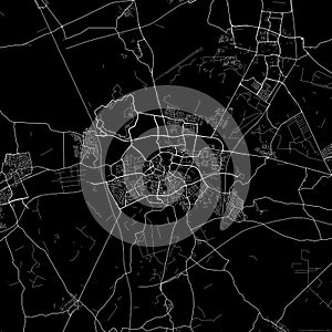 Black city map of Breda Netherlands.