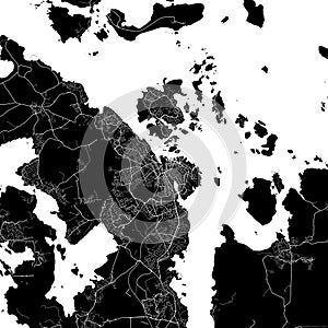 Black city map of Stavanger Norway.