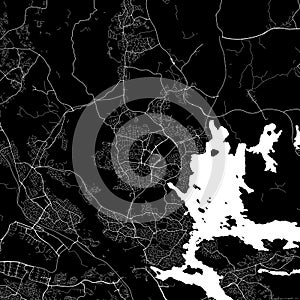 Black city map of Taby Sweden. photo