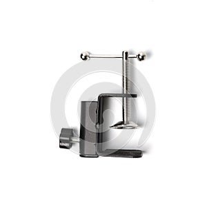 Black clamp isolated on white background, Top view