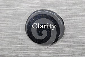 Black Clarity Mood Stone on Gray Background