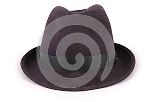 Black classic fedora hat (Clipping path)