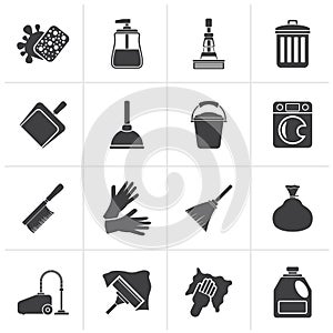 Black Cleaning and hygiene icons