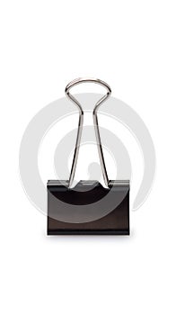 Black clerical clip for paper