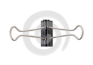 Black clerical clip for paper