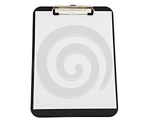 Black Clipboard with White Paper