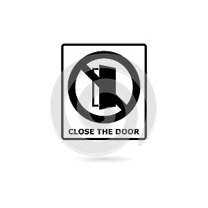 Black Close the door sign, Keep this door closed icon or logo