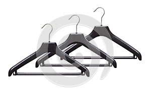 Black clothing hanger isolated over white background