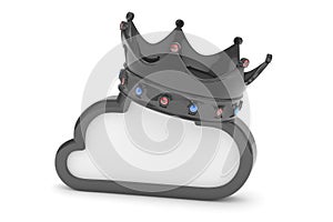 Black cloud icon. 3D rendering.