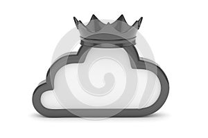 Black cloud icon. 3D rendering.