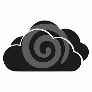 Black cloud icon on white background