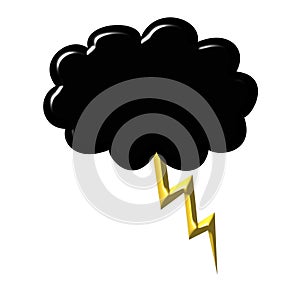 Black cloud with thunder