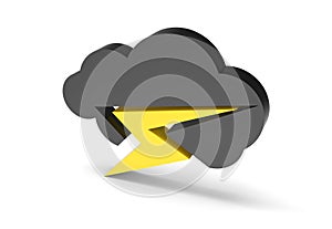 Black cloud with thunder 3D