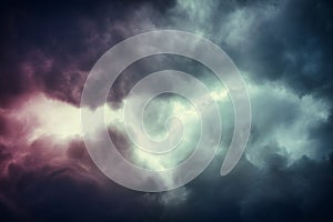 Black cloud and thunderstorm before rainy, Dramatic black clouds and dark sky