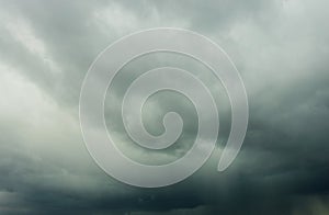 Black clouds hanging in the sky