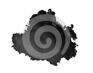 Black clouds isolated on white background