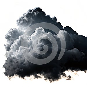 Black clouds isolated on white background