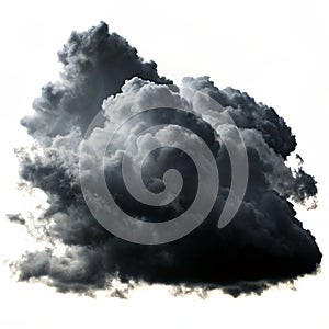 Black clouds isolated on white background