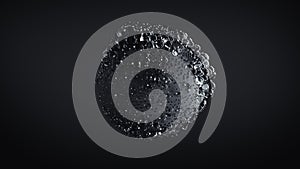 Black cluster of bubbles is floating 3D rendering illustration