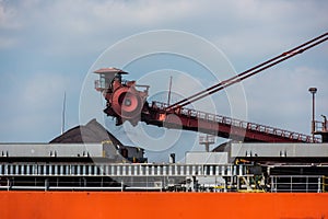 Black coal crane loading machine