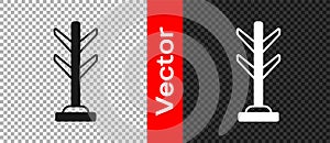 Black Coat stand icon isolated on transparent background. Vector