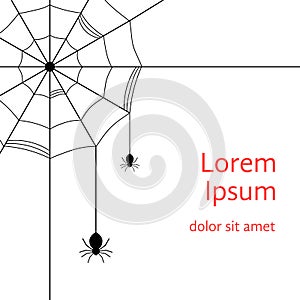 Black cobweb with spiders