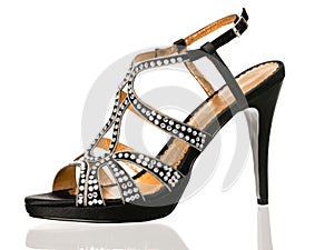 black cocktail blingbling shoe