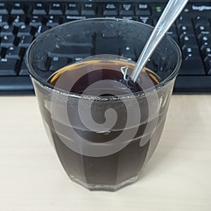Black Coffe Kopi Hitam Seduh Panas Hot photo