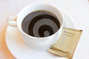 Black coffee with brown sugar