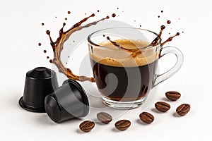 Black Coffee Capsules â High-Resolution, ultra realistic