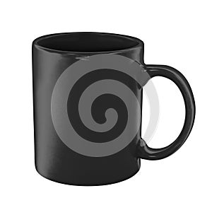 Black coffee cup isolated with clipping path