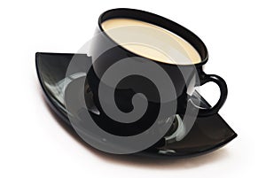 Black coffee cup isolated on white