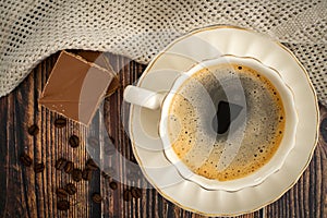 Nero caffè porcellana tazza 