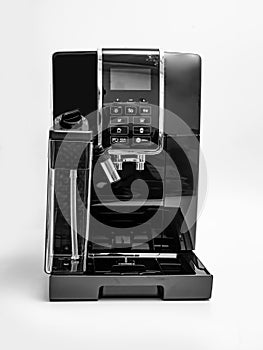 black coffee machine. a device for making delicious coffee.