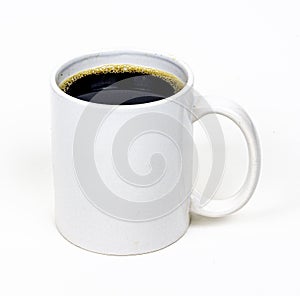 Black coffee mug isolated on white