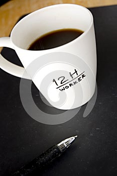 Black coffee for overtime worker