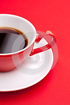 Black coffee in a porcelain dish