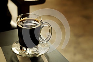 Black coffee with rough background