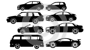 Black color car sticker icons