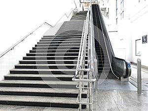 Black color Granite finished tread and risers for metro station and shopping mall infrastructure
