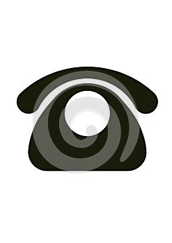 Black Color Landline telephone icon